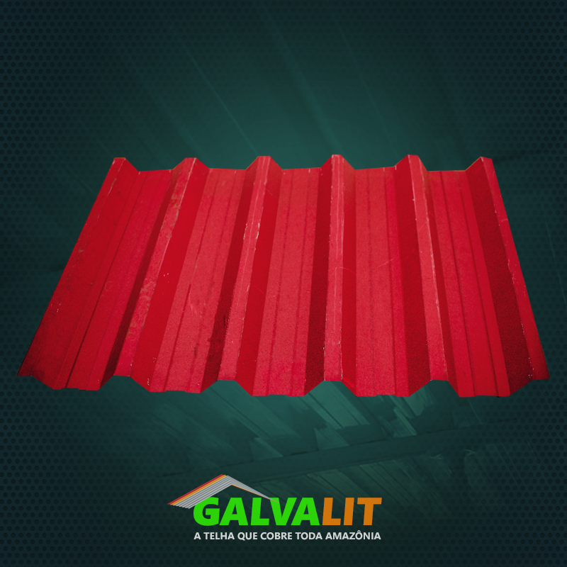 Telha Galvalume Trapezoidal Vermelha (PREDIAL)